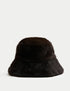 Faux Fur Bucket Hat - CHOCOLATE / Small-Medium