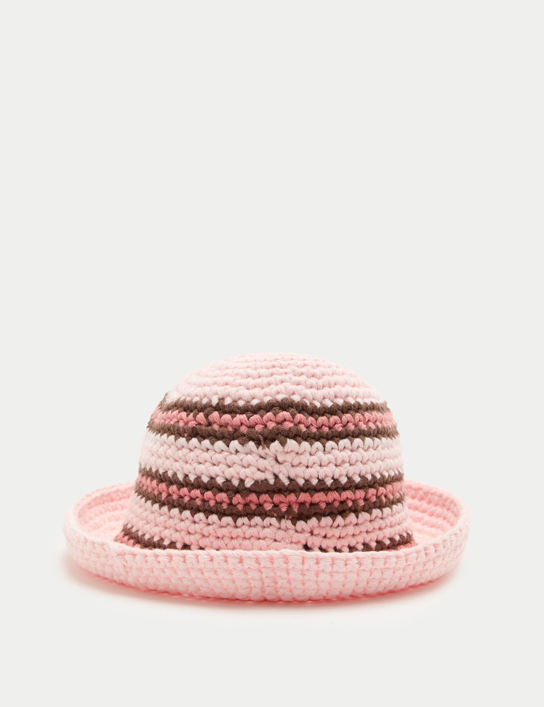 Baby Crochet Stripe Bucket Hat (0-36 Yrs) - PINK / 12-18 Months