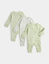 3 Pack Pure Cotton Peas Print Footless Sleepsuits (7lbs - 3 Yrs)