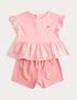 Pure Cotton Jersey Top &amp; Short Outfit (0-5 Yrs) - PINK / 12-18 Months