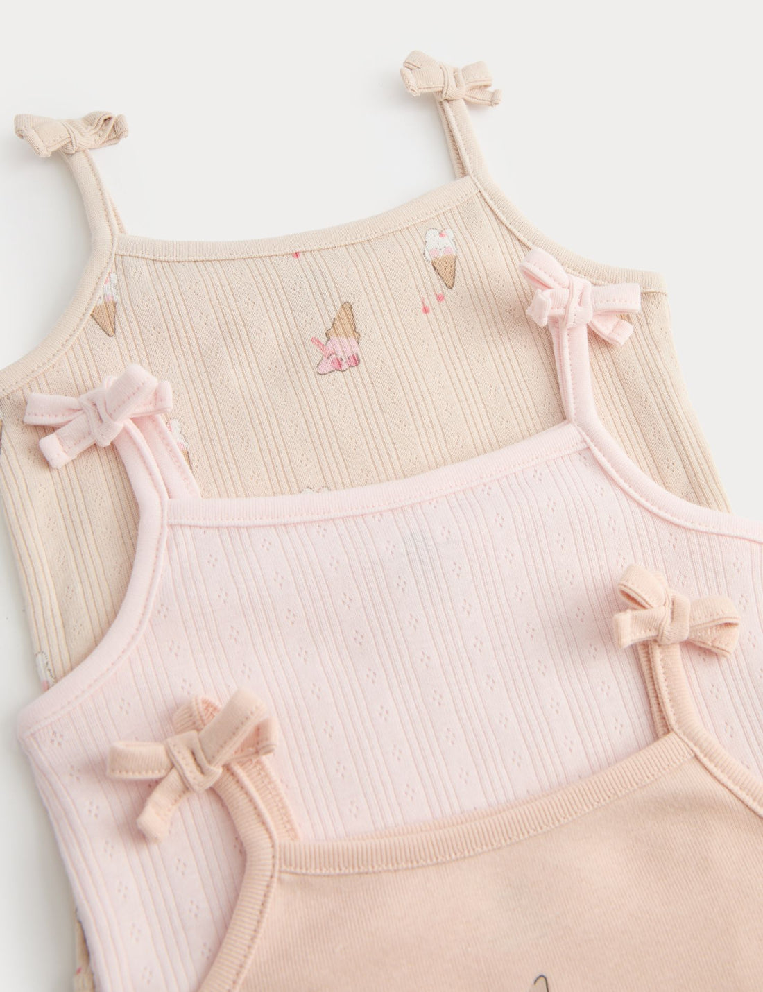 3 Pack Pure Cotton Ice Cream Bodysuits (0-36 Mths)