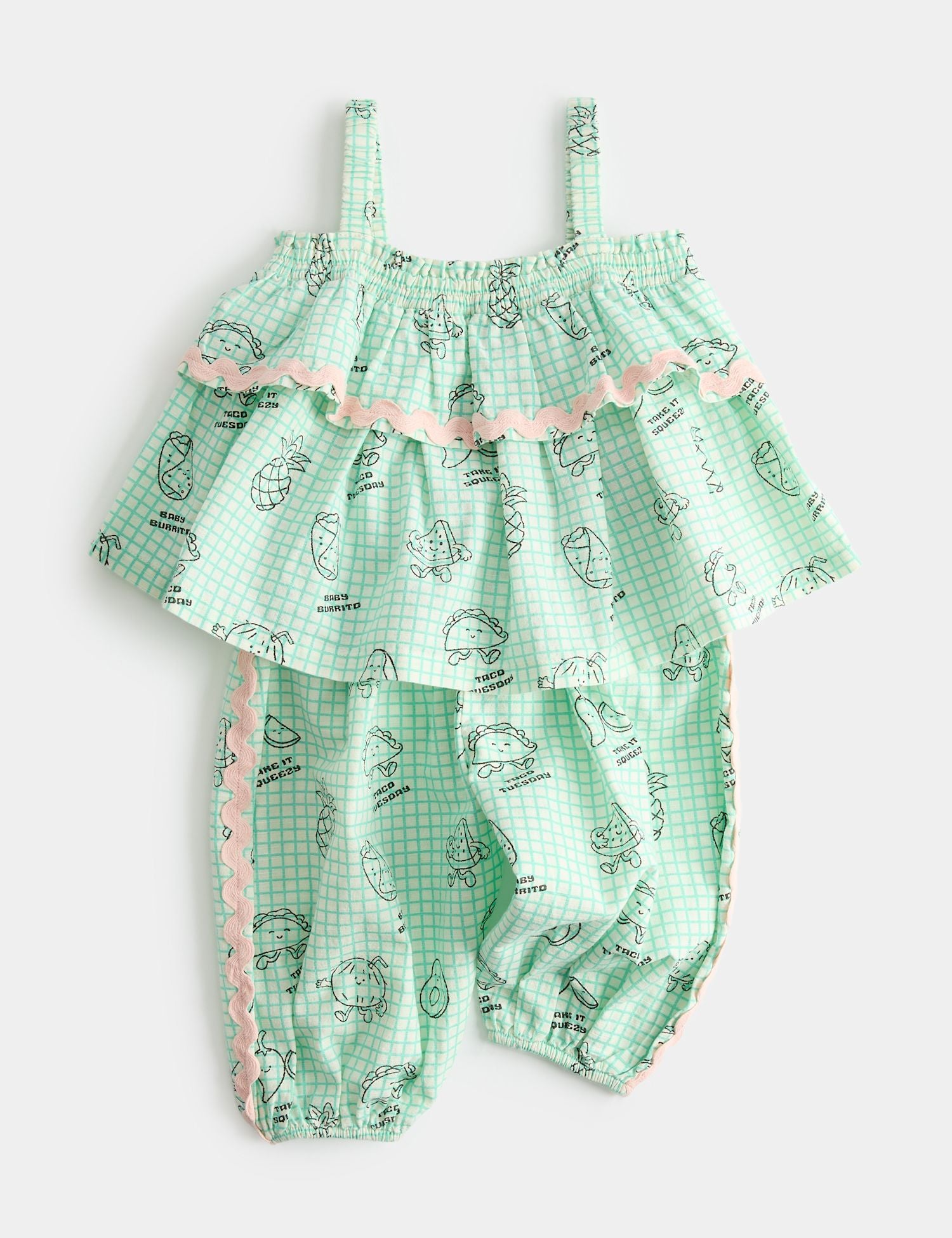 2 Piece Pure Cotton Taco Top &amp; Trouser Outfit (0-5 Yrs)