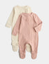 2 Pack Cotton Rich Bunny Sleepsuits (0-3 Yrs)