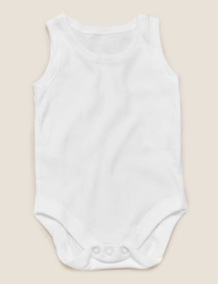 7 Pack Pure Cotton Sleeveless Bodysuits (5lbs-3 Yrs)