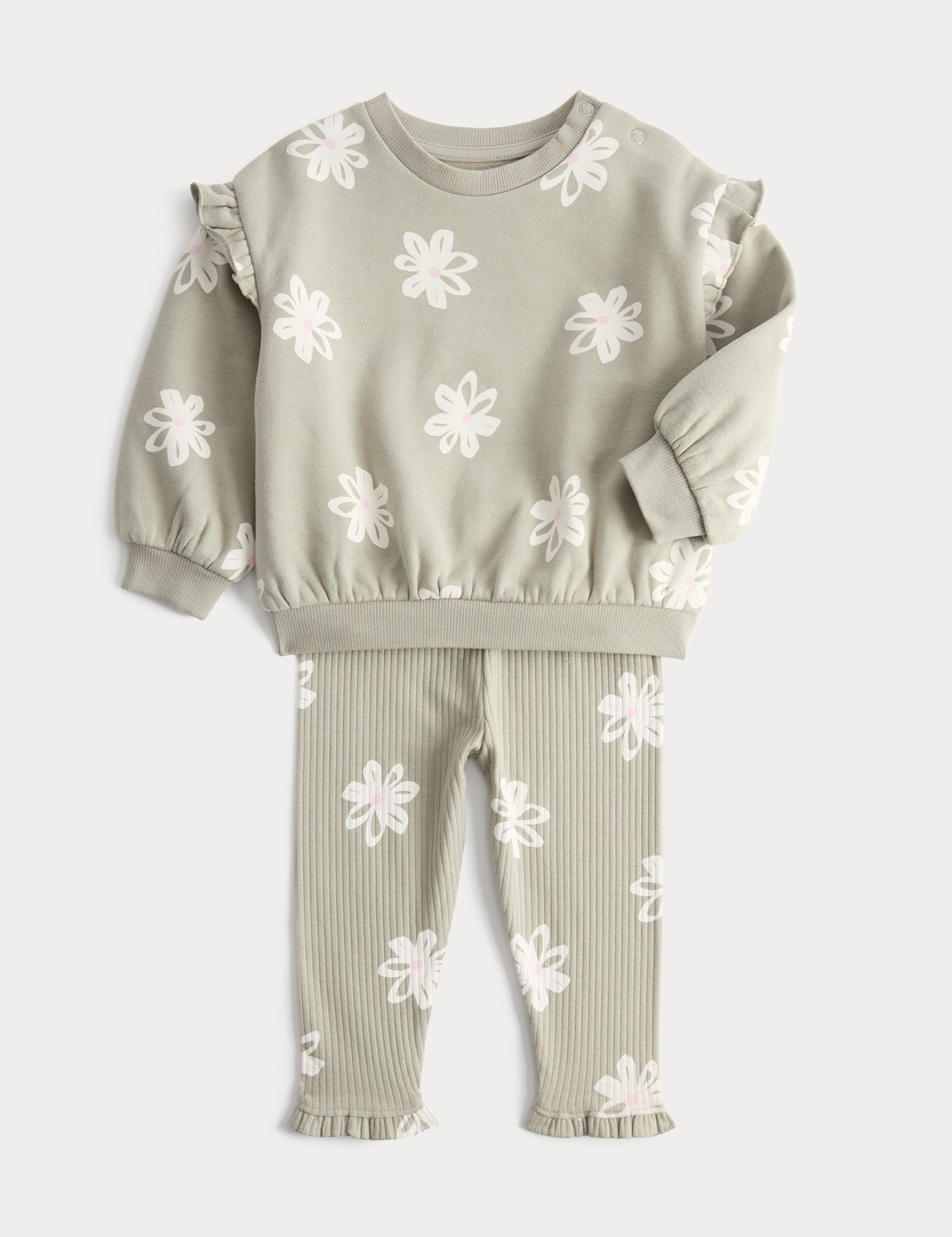 2 Piece Cotton Rich Floral Sweat Outfit (0-5 Yrs)