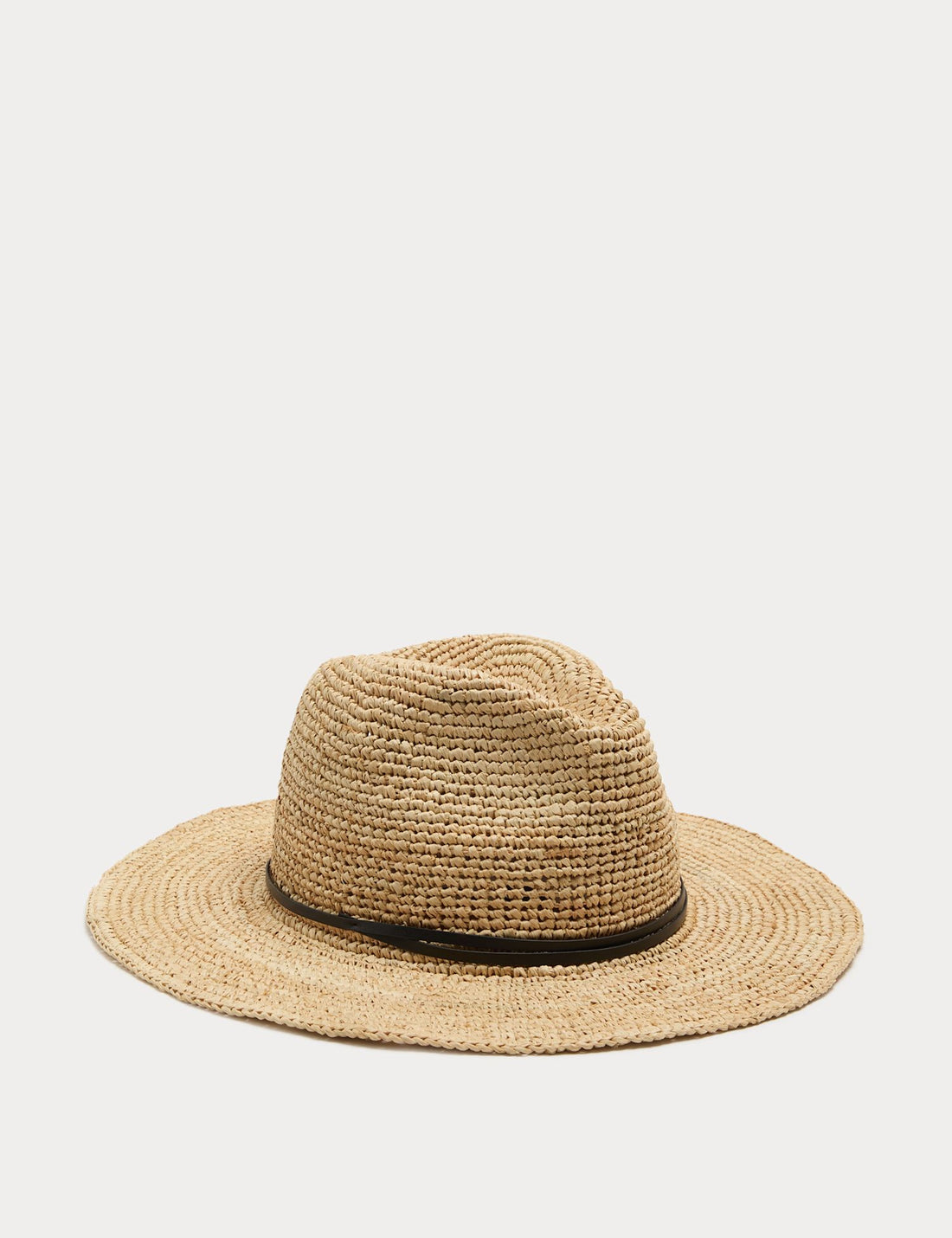 Raffia Fedora Hat - NATURAL / Small-Medium