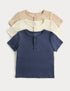 3 Pack Short Sleeve Henley Tops (0-5 Yrs) - NAVY MIX / 12-18 Months