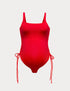 Maternity Drawstring Square Neck Swimsuit