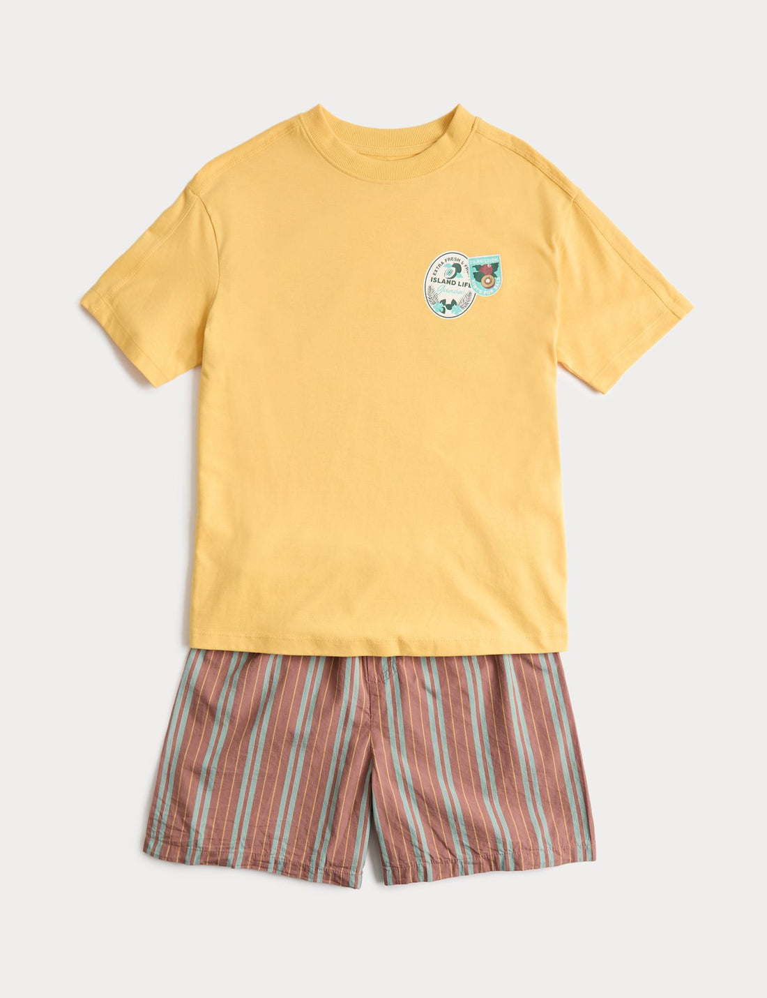 Graphic Striped Short Pyjamas (6-16 Yrs)