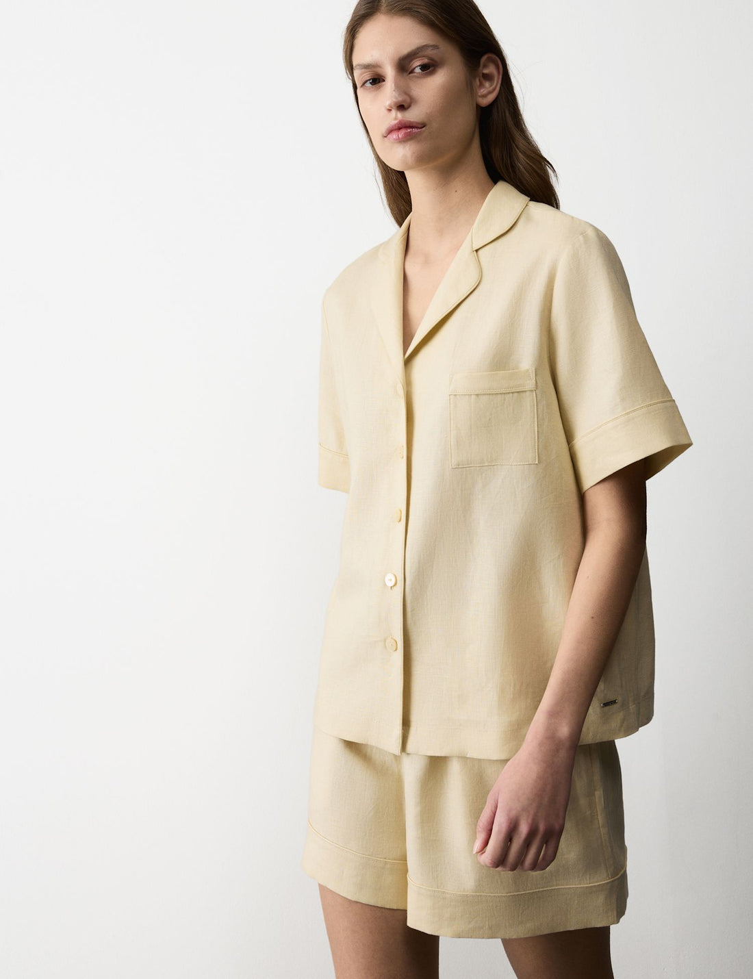 Pure Linen Revere Shortie Pyjama Set
