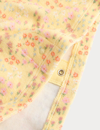 Pure Cotton Ditsy Floral Towel Poncho (0-3 Yrs)