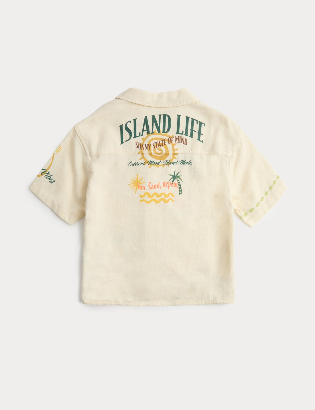 Linen Blend Print Shirt (2-8 Yrs)