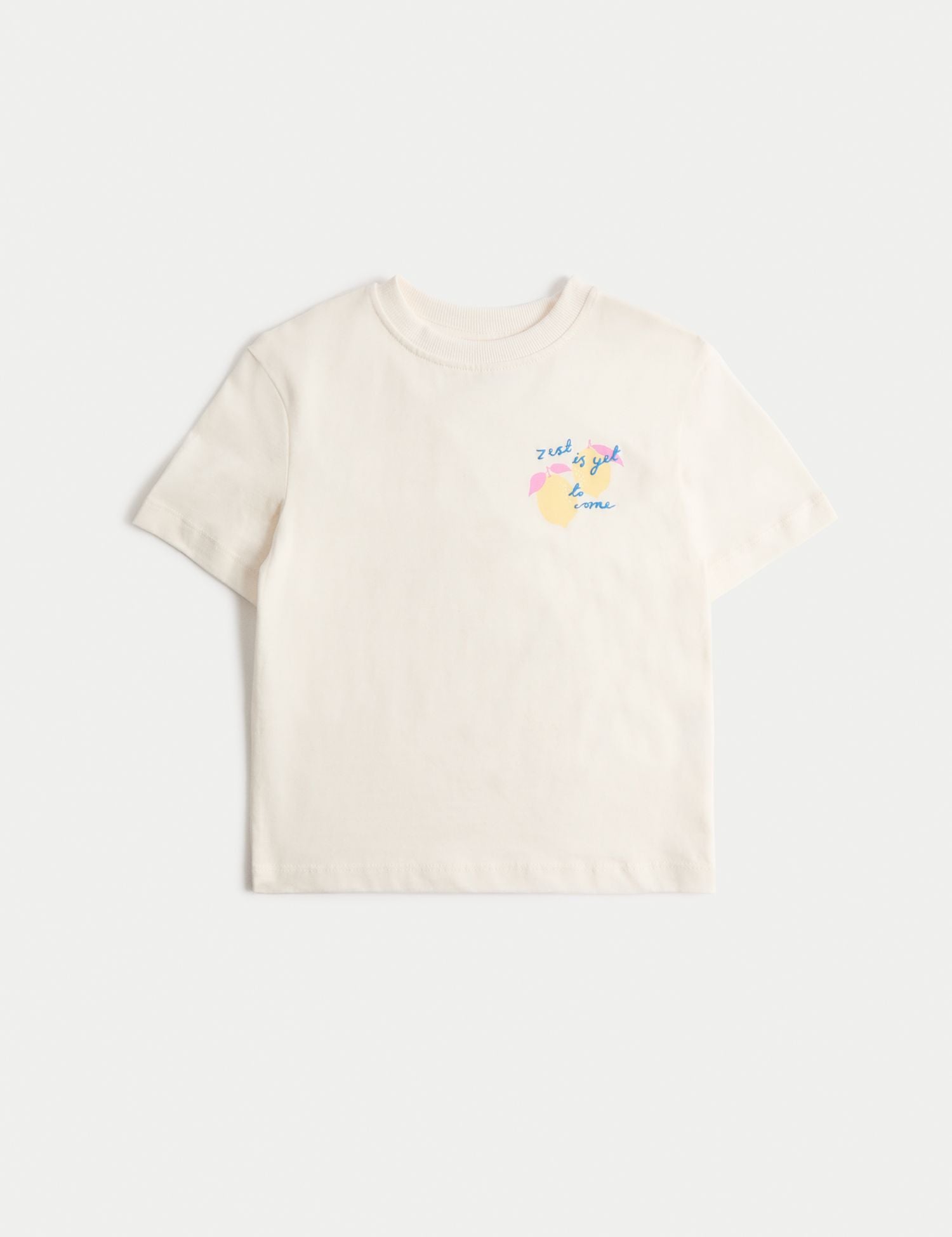 Pure Cotton Lemon T-Shirt (2-8 Yrs) - ECRU / 2-3 Years