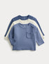 3 Pack Brushed Waffle Tops (0-3 Yrs) - BLUE MIX / 3-6 Months