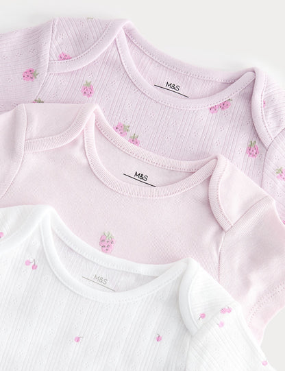3 Pack Pure Cotton Printed Bodysuits (6½lbs-3 Yrs)