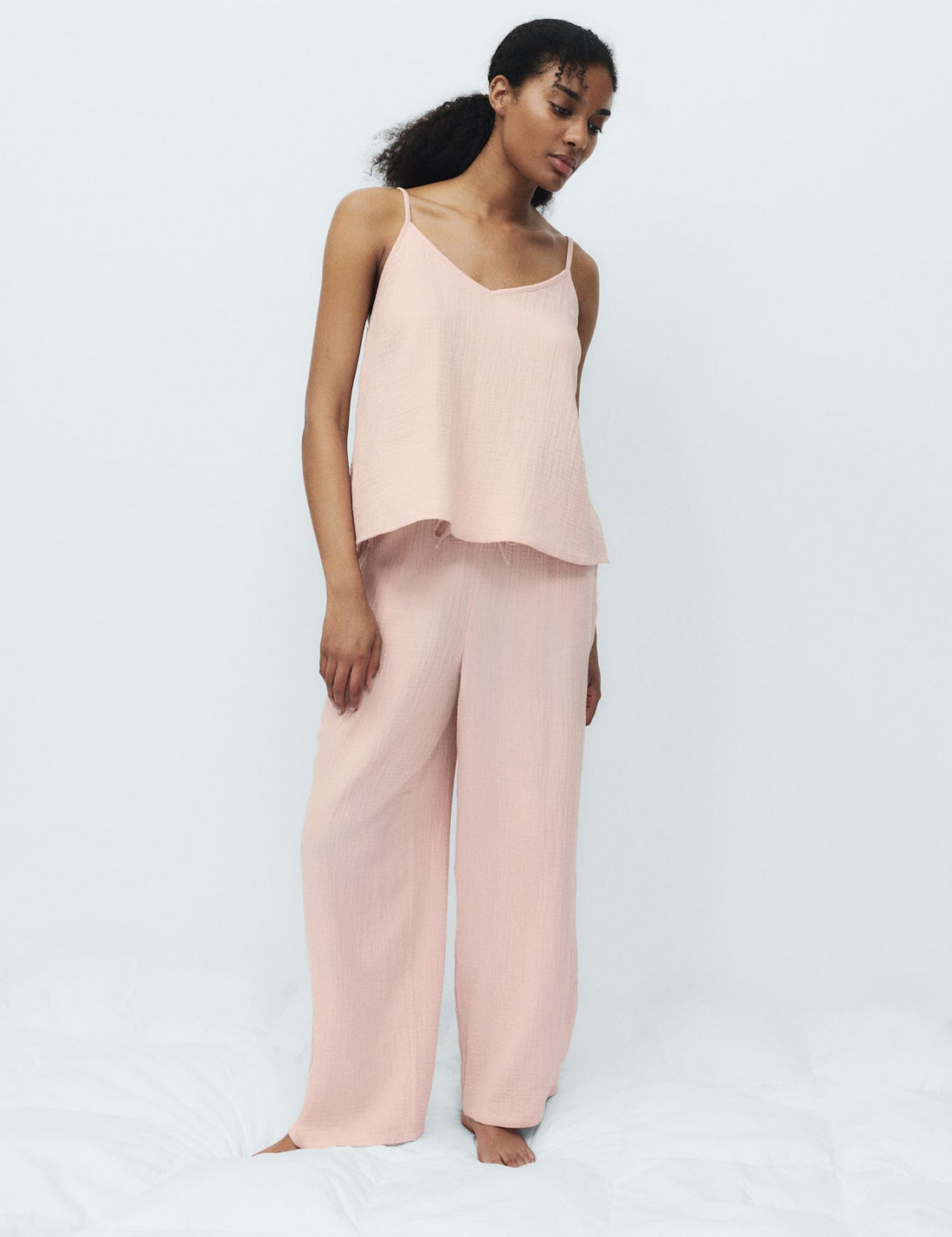 Pure Cotton Muslin Cami Pyjama Set