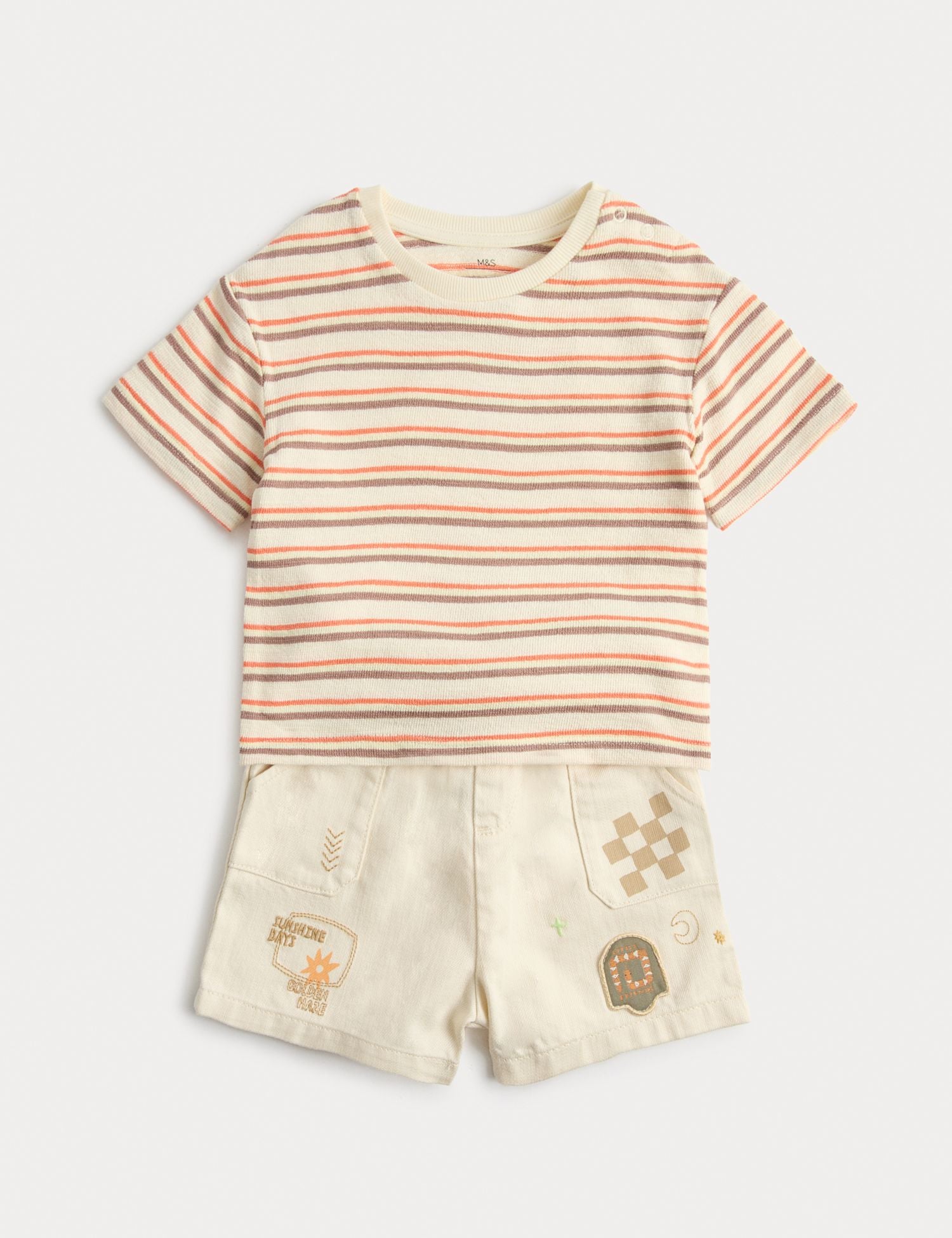 Stripe Top and Graphic Shorts Outfit (0 Months-5 Years)