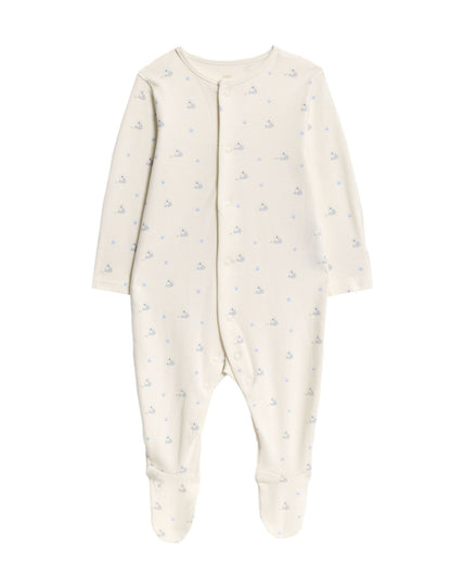 3 Pack Pure Cotton Dog Popper Footed Sleepsuits (0-3 Yrs)