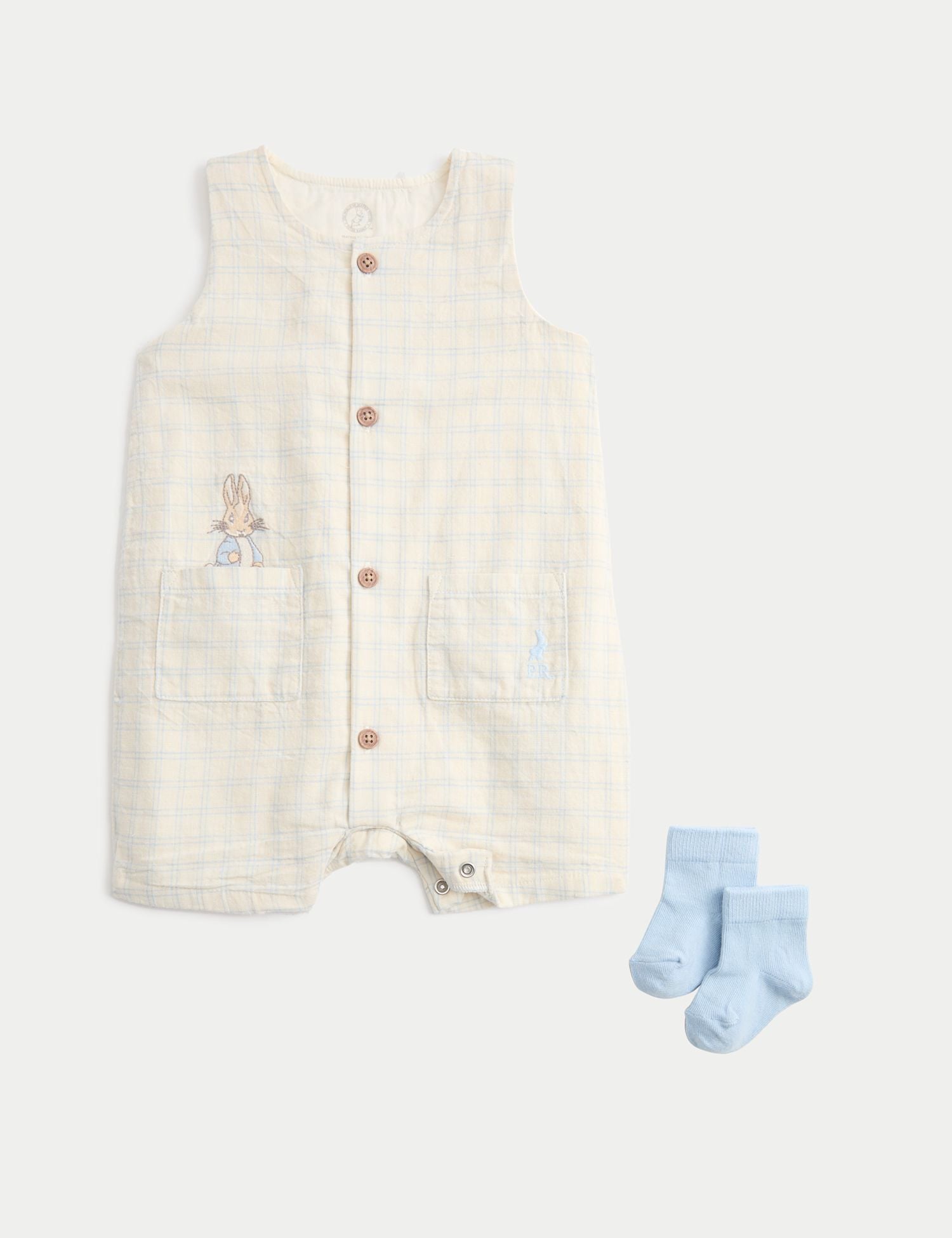 2 Piece Peter Rabbit™ Bibshort Outfit (0-24 Mths) - CREAM MIX / 0-3 Months