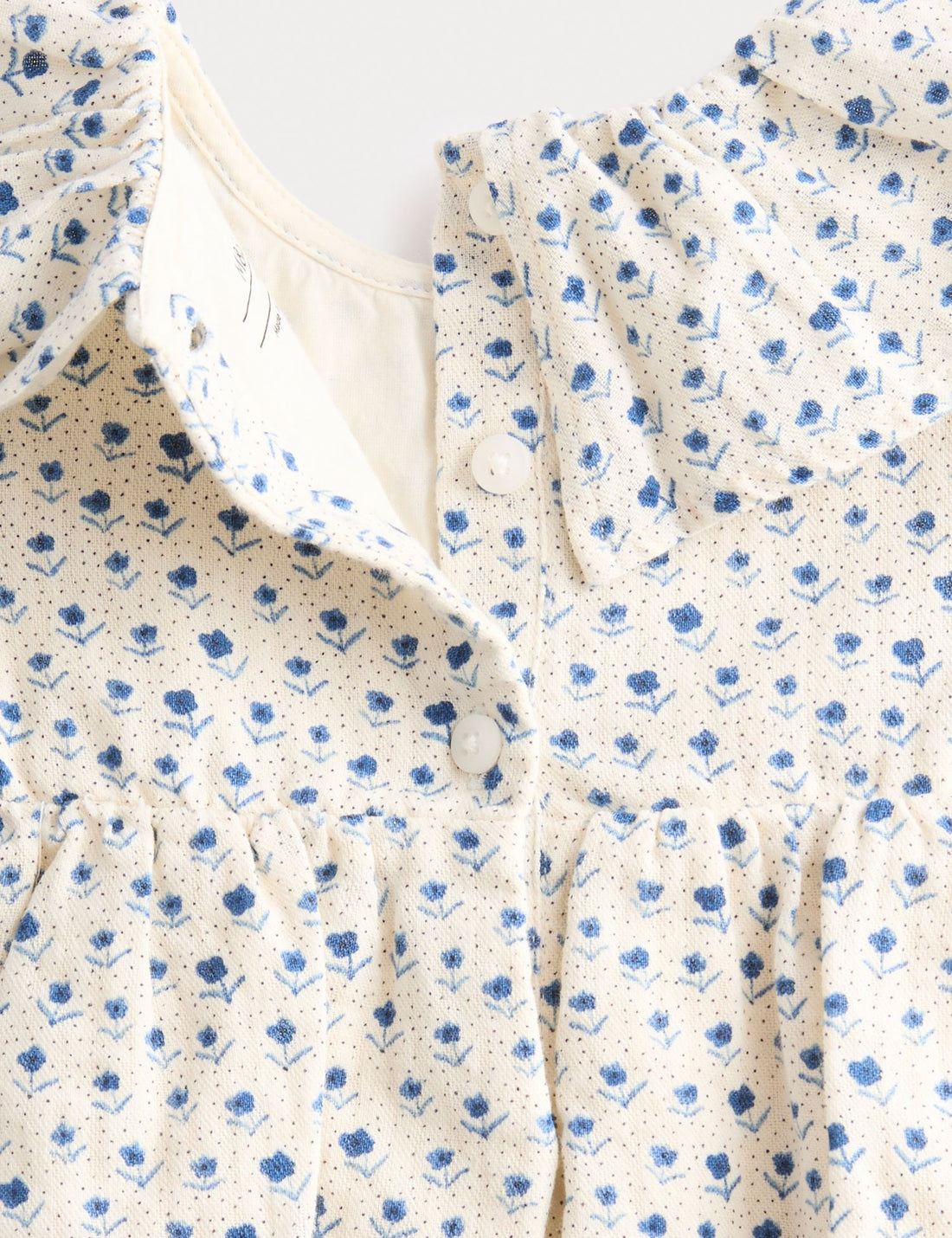2Pc Cotton Blue Ditsy Dress With Tights
