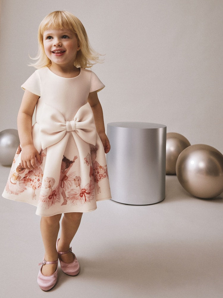 Ballet Pink Scuba Occasion Dress (3mths-7yrs)