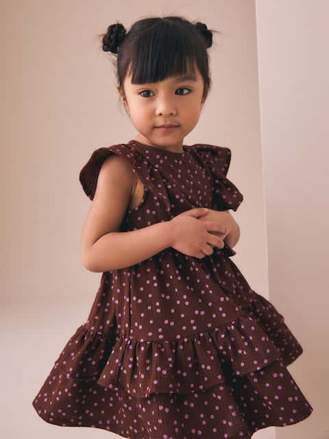 Brown Tiered Summer Dress (3mths-7yrs)