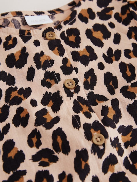 Animal Print Short Sleeve Cotton Dress (3mths-8yrs)