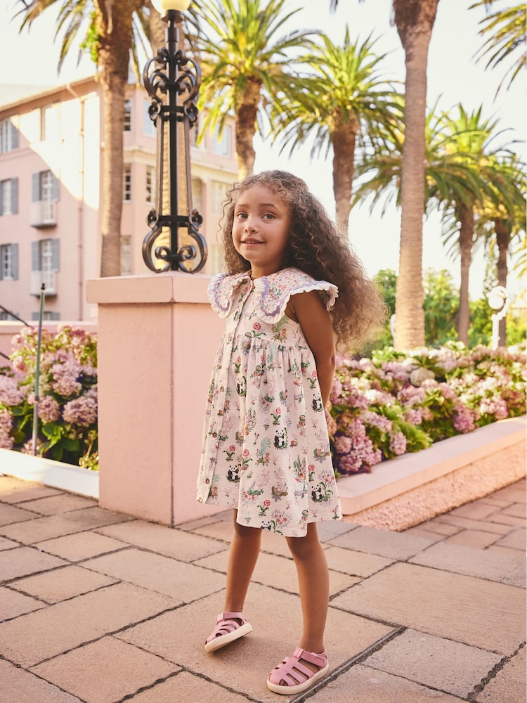 Cream Cath Kidston Short Sleeve Collared Dress (3mths-7yrs)