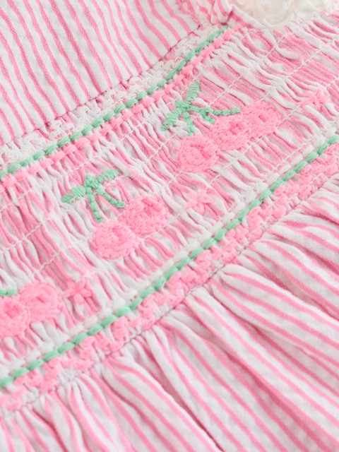 Pink Stripe Woven Baby Dress and Knickers Set 2 Piece (0mths-2yrs)
