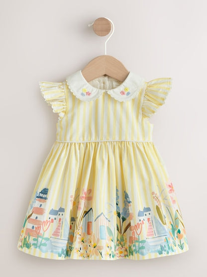 Yellow Scene Woven Baby Dress (0mths-2yrs)