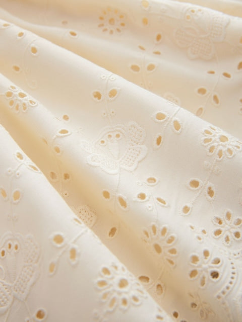 Ecru Embroidered pointelle Dress (3mths-7yrs)