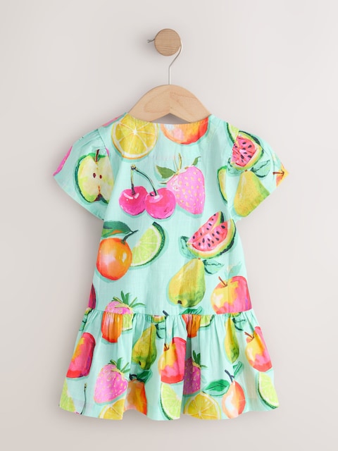 Fruit Print Short Sleeve Cotton Dress (3mths-8yrs)