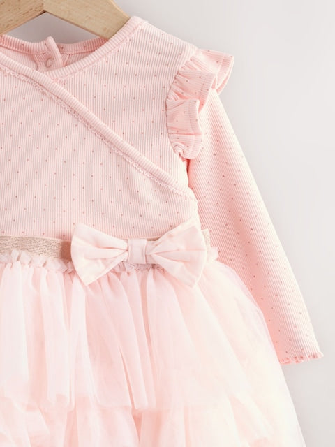 Pink Baby Long Sleeve Tutu Dress (0mths-2yrs)