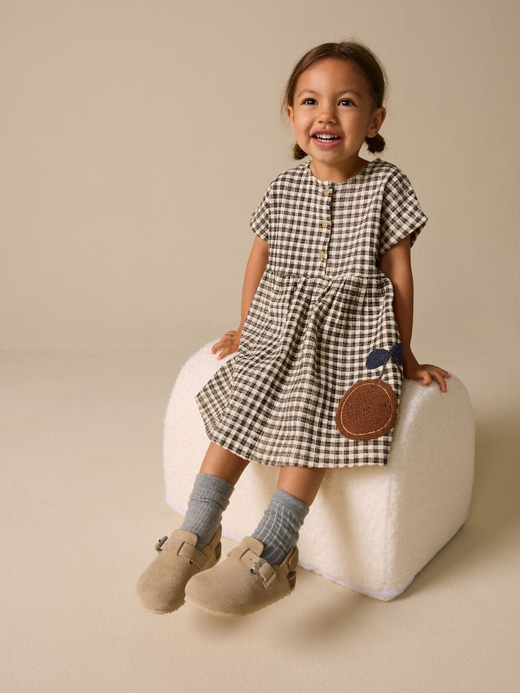 Chocolate Brown Short Sleeve Jersey Dress (3mths-7yrs)