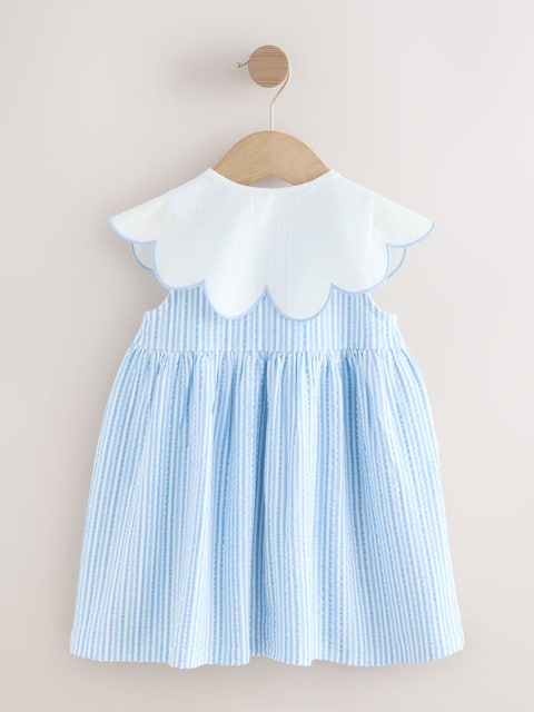 Blue Striped Collared Summer Dress (3mths-7yrs)