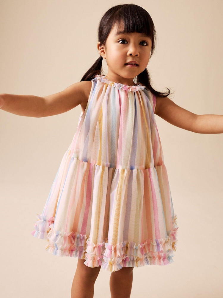 Rainbow Mesh Party Dress (3mths-7yrs)
