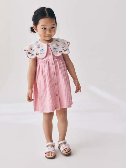 Pink Collared Summer Dress (3mths-7yrs)