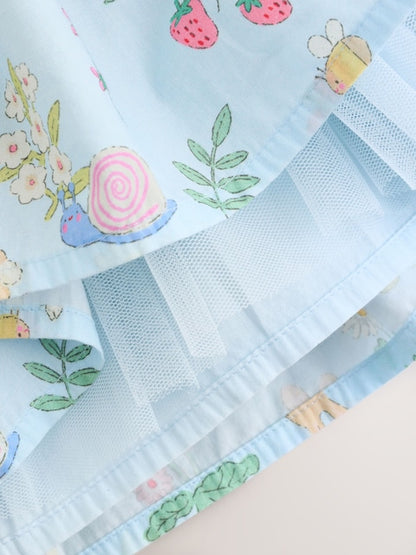 Blue Woven Baby Dress and Knickers Set 2 Piece (0mths-2yrs)