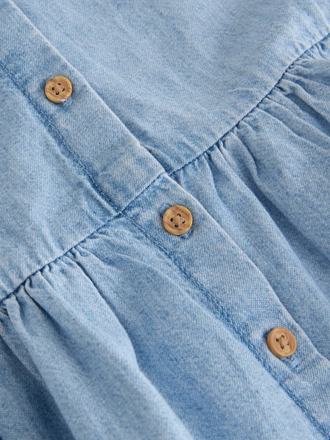 Blue Denim Short Sleeve Cotton Dress (3mths-8yrs)