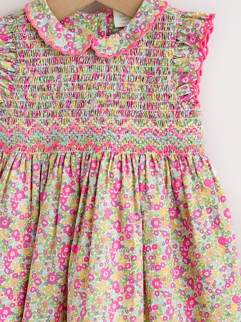 Pink Floral Woven Baby Dress and Knickers Set 2 Piece (0mths-2yrs)