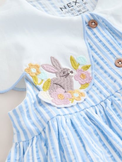 Blue Striped Collared Summer Dress (3mths-7yrs)