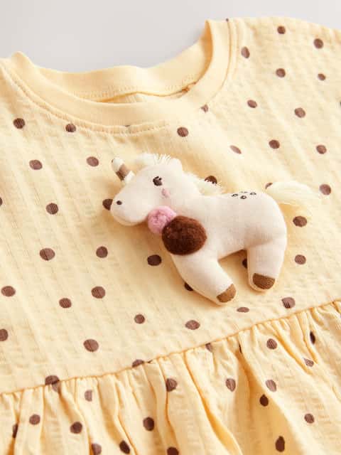 Neutral Unicorn Jersey Dress (3mths-7yrs)