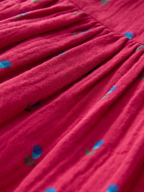 Red Ditsy Ric Rac Collar Dress (3mths-8yrs)