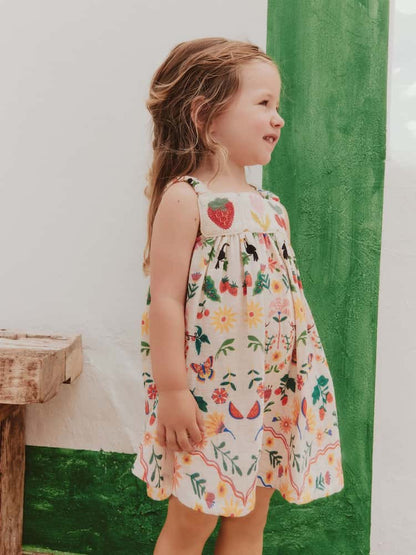 Mirror Print Crochet Trim Textured Dress (3mths-8yrs)