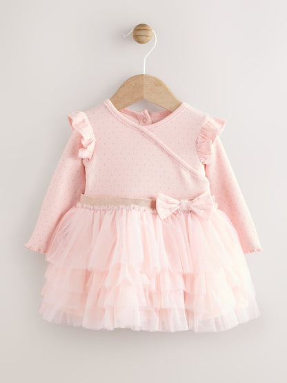 Pink Baby Long Sleeve Tutu Dress (0mths-2yrs)