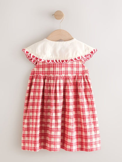 Red Check Collared Summer Dress (3mths-7yrs)