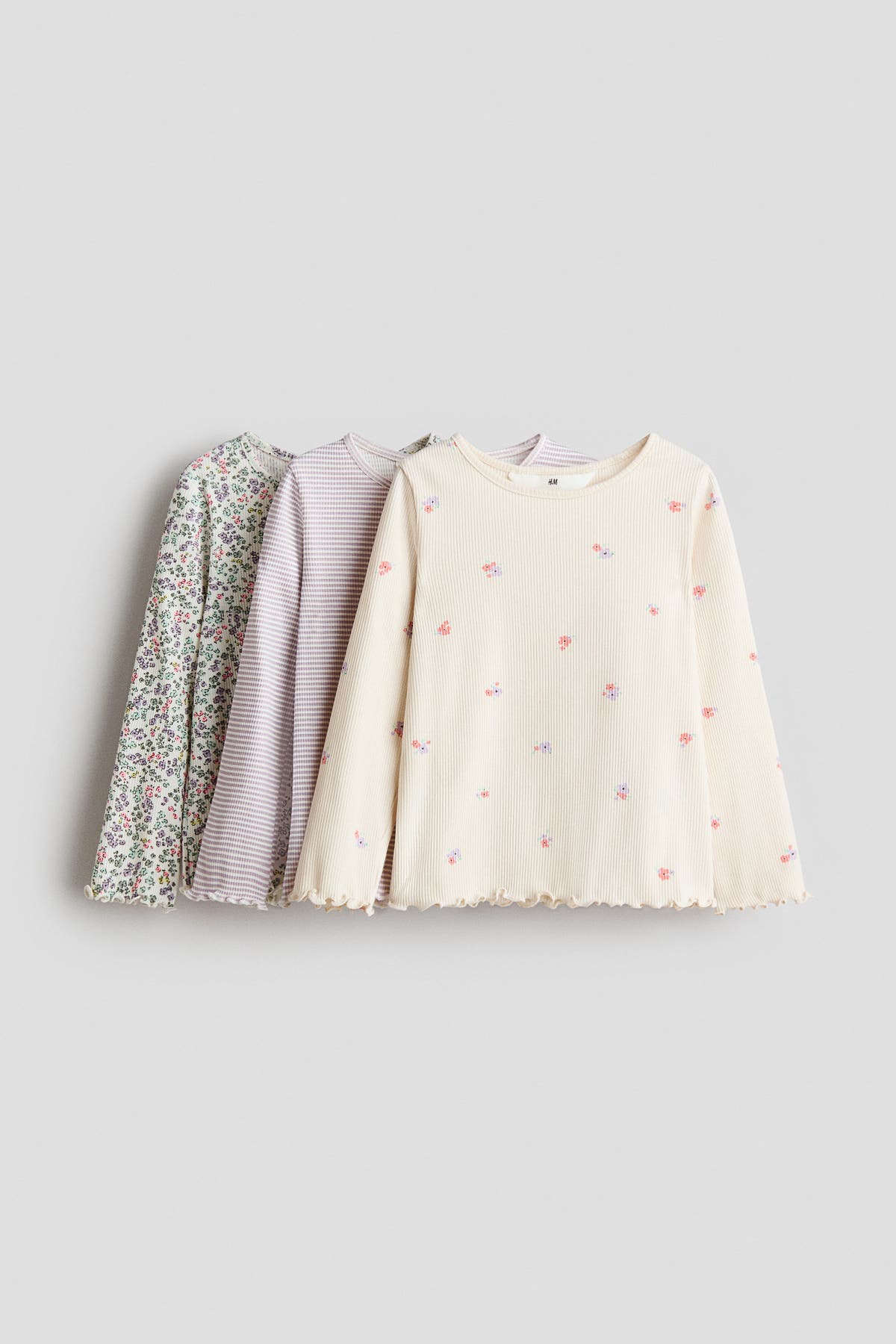 3-pack ribbed jersey tops