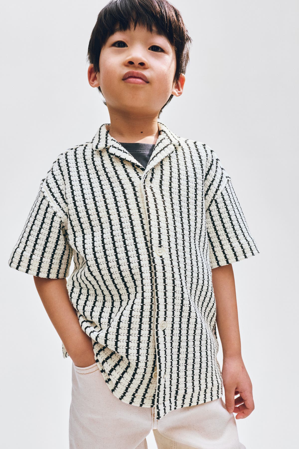 Pointelle-knit resort shirt