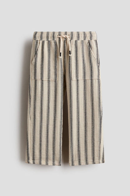 Textured pull-on trousers
