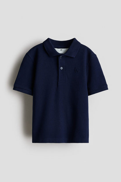 Embroidered-motif piqué polo shirt
